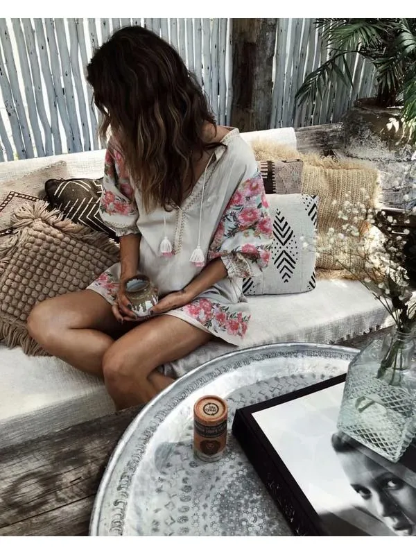 Boho Kleid Kurz  Lowen