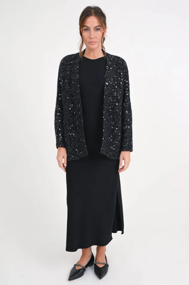 Cardigan GLITZER mit Pailetten in Schwarz