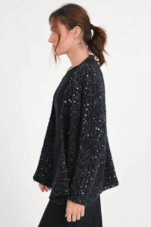 Cardigan GLITZER mit Pailetten in Schwarz