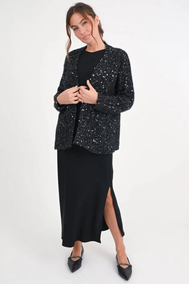 Cardigan GLITZER mit Pailetten in Schwarz