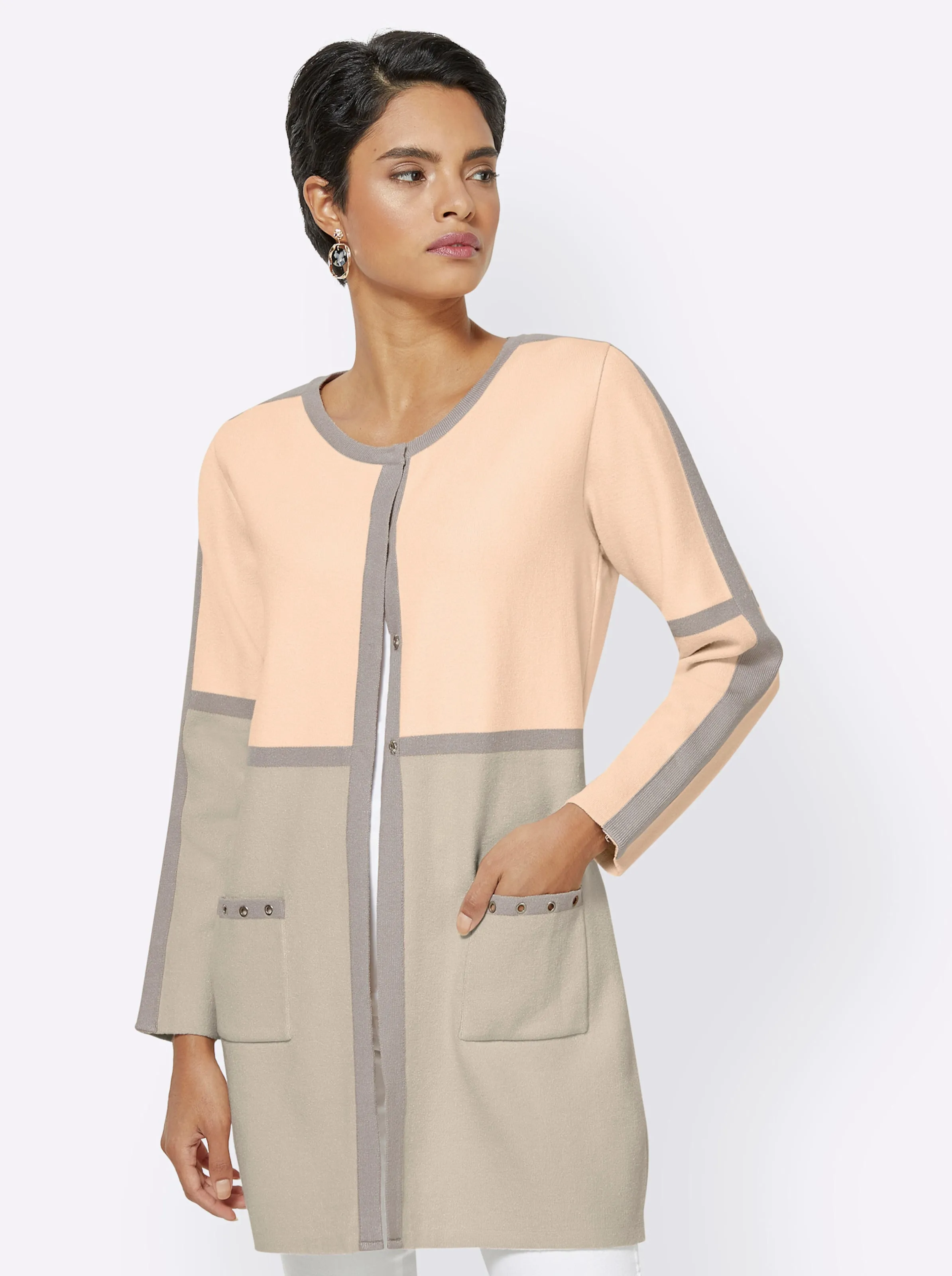 Cardigan in beige-grau