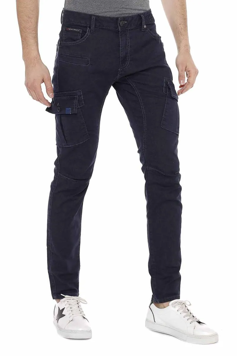 CD454 Herren Slim-Fit-Jeans mit Seitentaschen