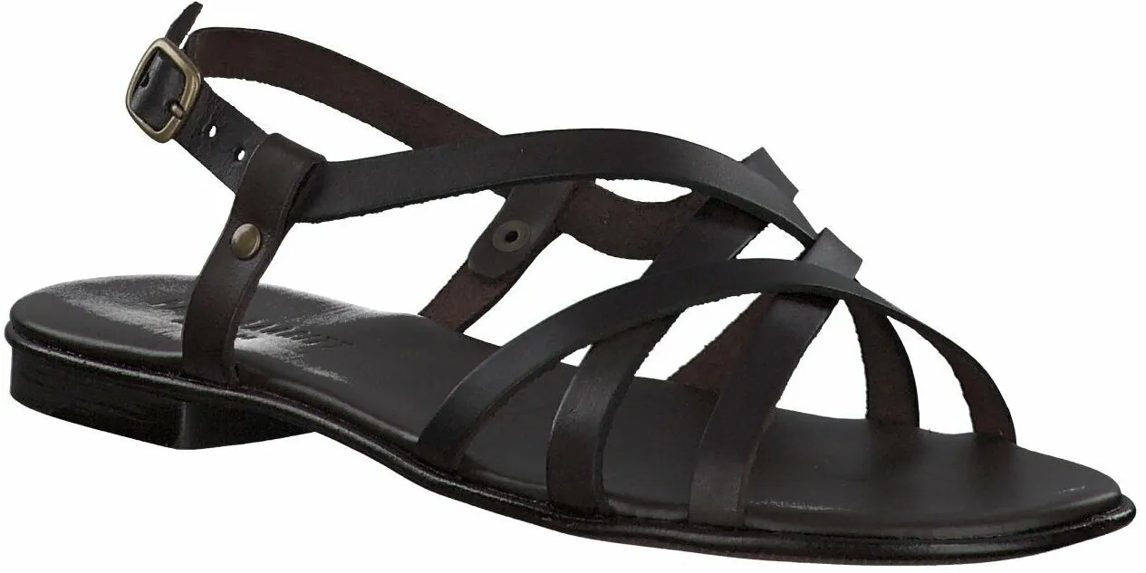 Damen-Sandalen aus Leder 184201875831 (Dunkelbraun)