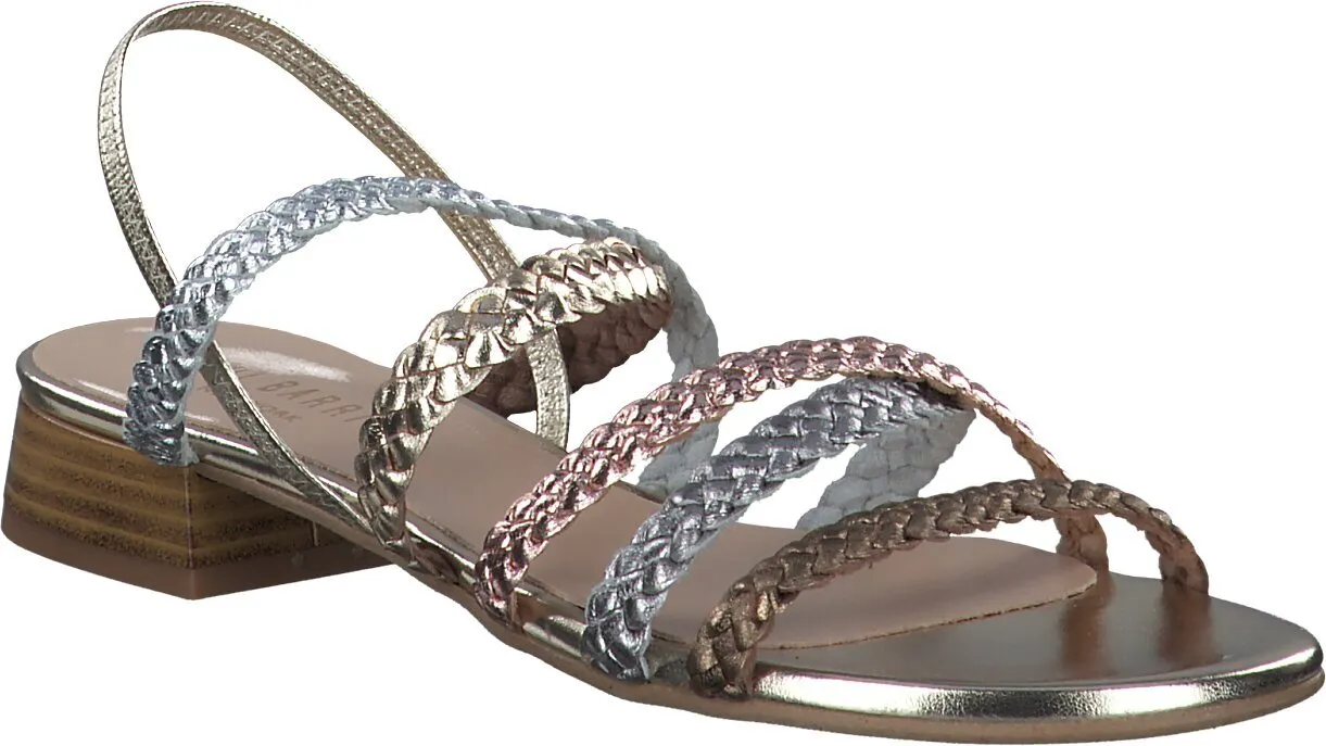 Damen-Sandalen aus Leder 184900979351 (Gold/Silber)