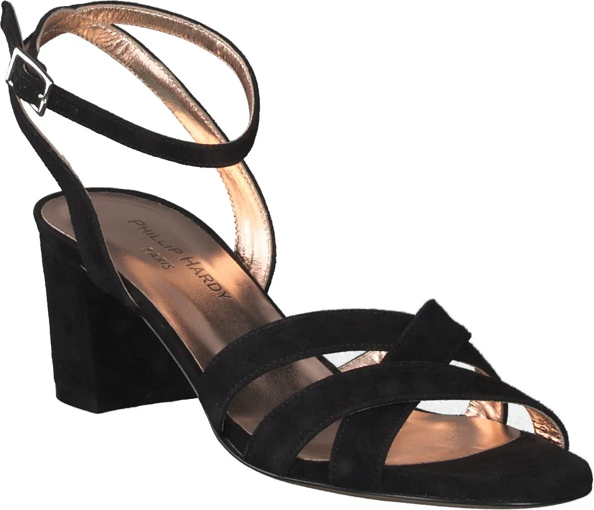 Damen-Sandalen aus Leder 185002980407 (Schwarz)