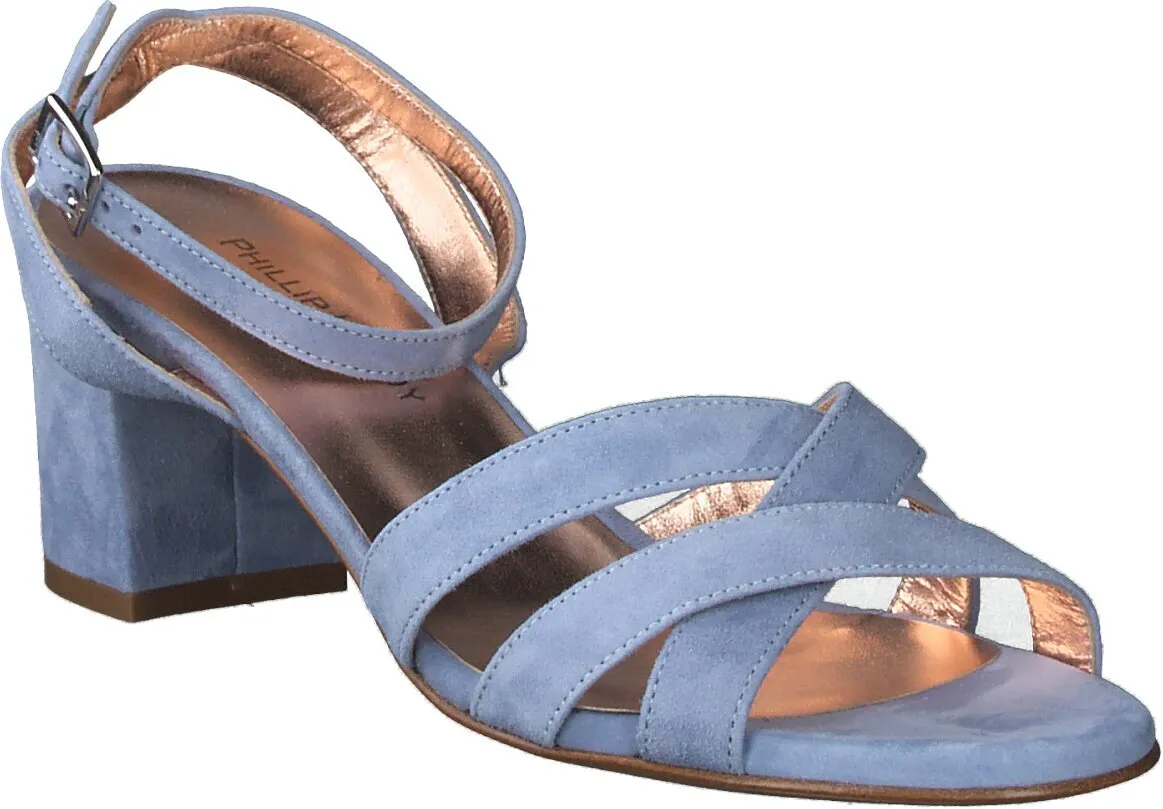 Damen-Sandalen aus Leder 185142980390 (Blau)