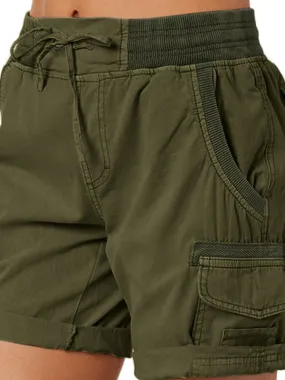 Feste Shorts mit elastischem Bund und mehreren Taschen und Kordelzug