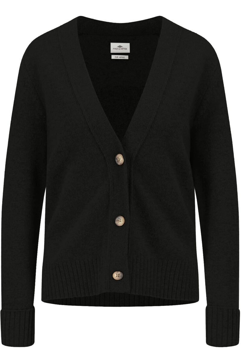 FYNCH-HATTON CARDIGAN MERINOWOOL black