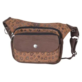 Gassi-Tasche Vintage Leder mit kleinen Pfoten&Herzprgungen - Frankfurt- 4826