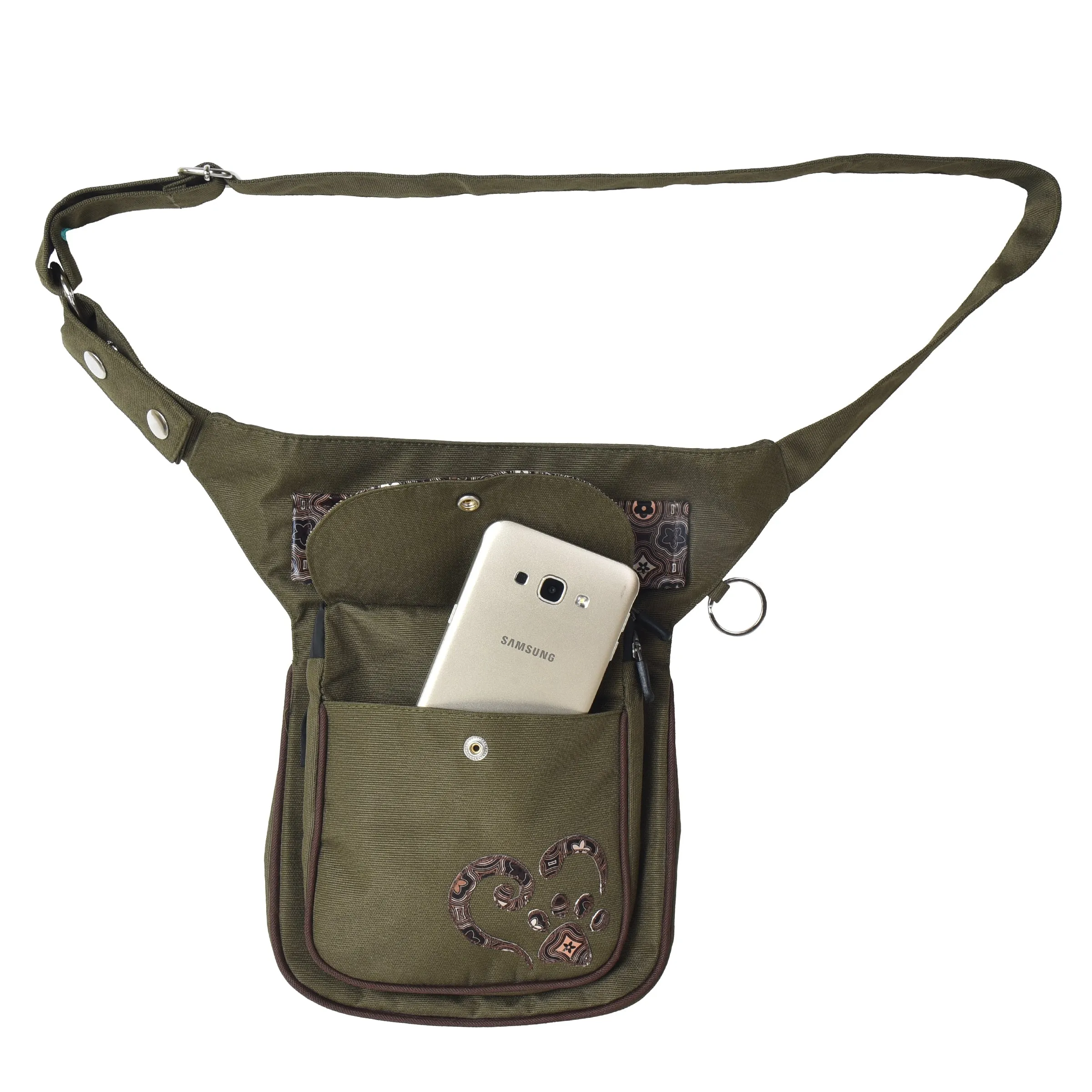 Gassi-Tasche Wasserabweisende mit Pfote&Herz Khaki - Hannover ZHS 71010-G3