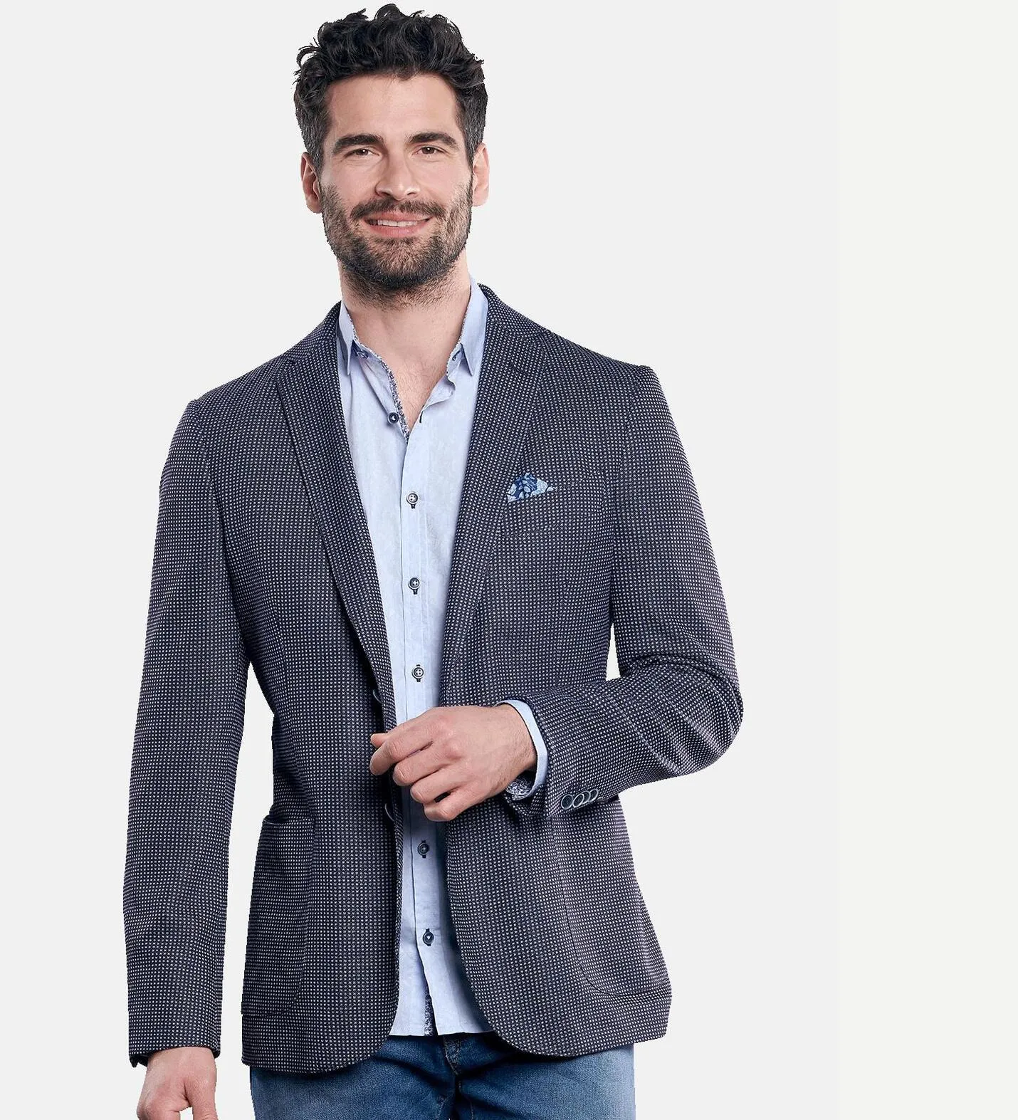 Herren engbers Elastisches Freizeit-Sakko in Blau kaufen 31506