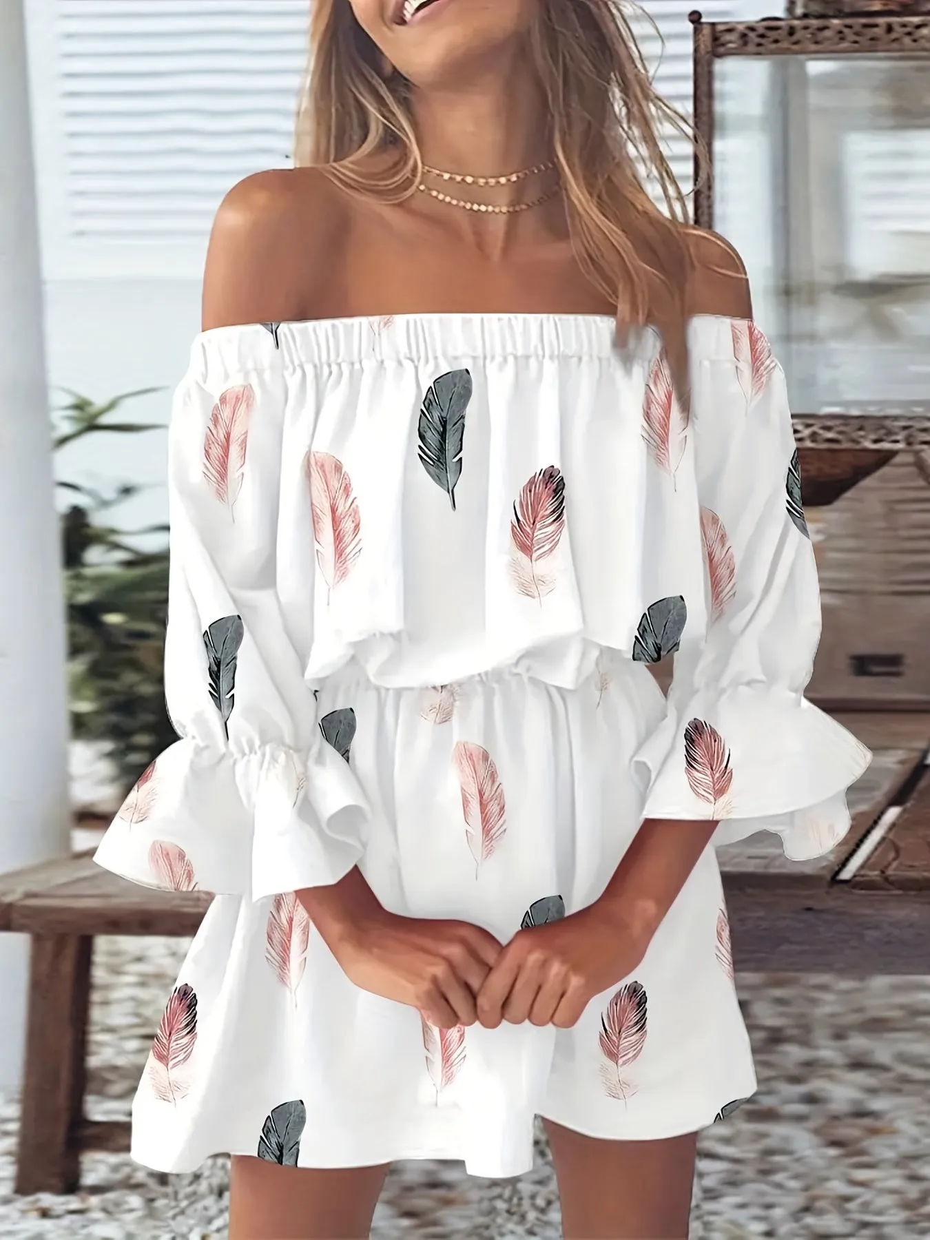 Herta | Off-Shoulder Boho Kleid