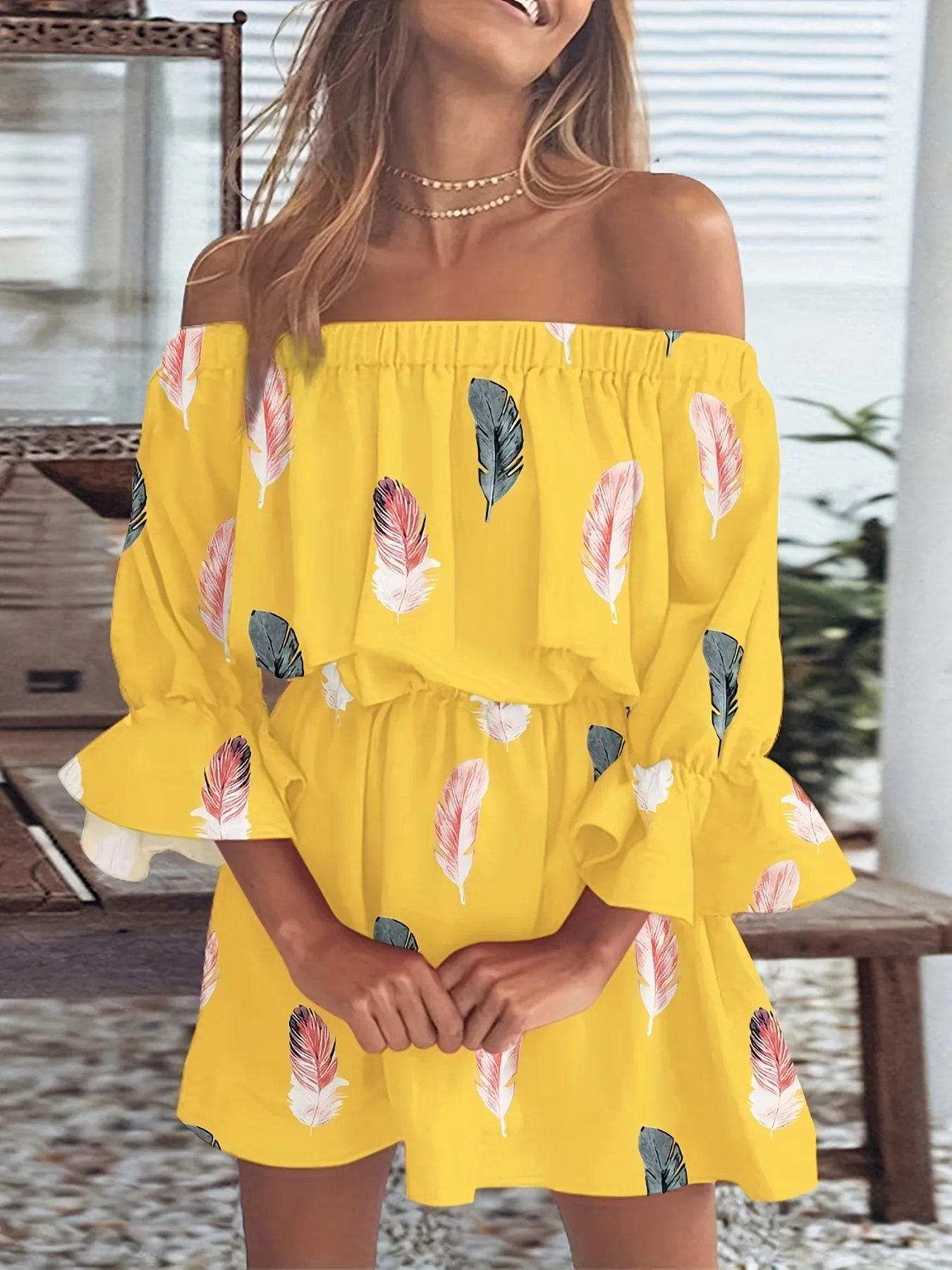 Herta | Off-Shoulder Boho Kleid