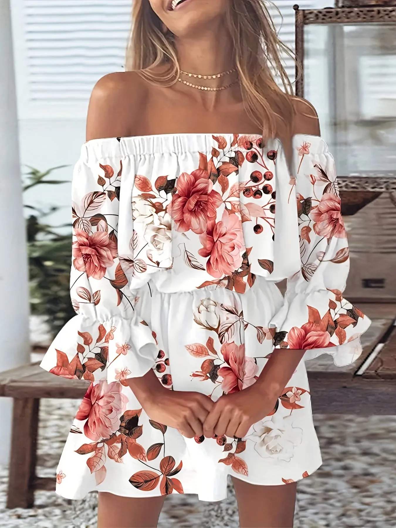 Herta | Off-Shoulder Boho Kleid