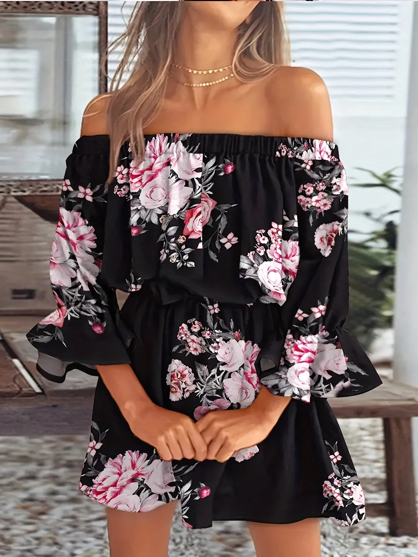 Herta | Off-Shoulder Boho Kleid