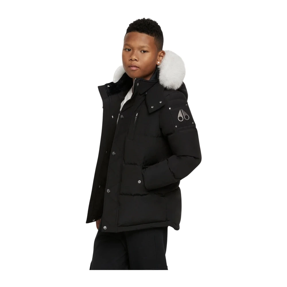 Kinder Schwarze Shearling Jacke