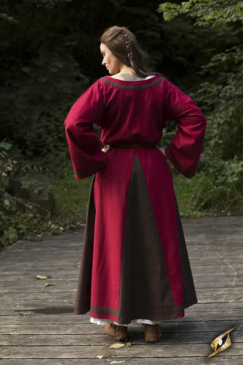 Kleid Astrid rot-braun