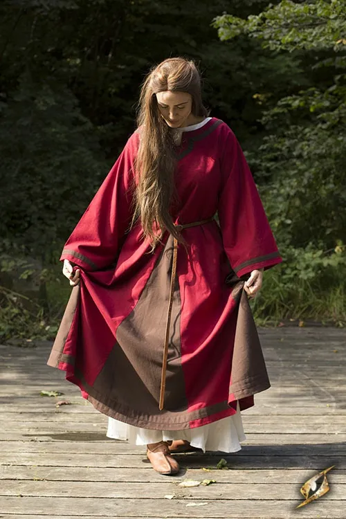 Kleid Astrid rot-braun