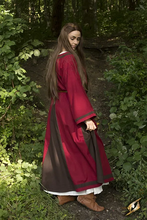 Kleid Astrid rot-braun