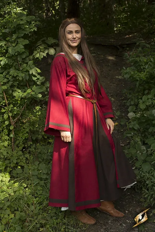 Kleid Astrid rot-braun