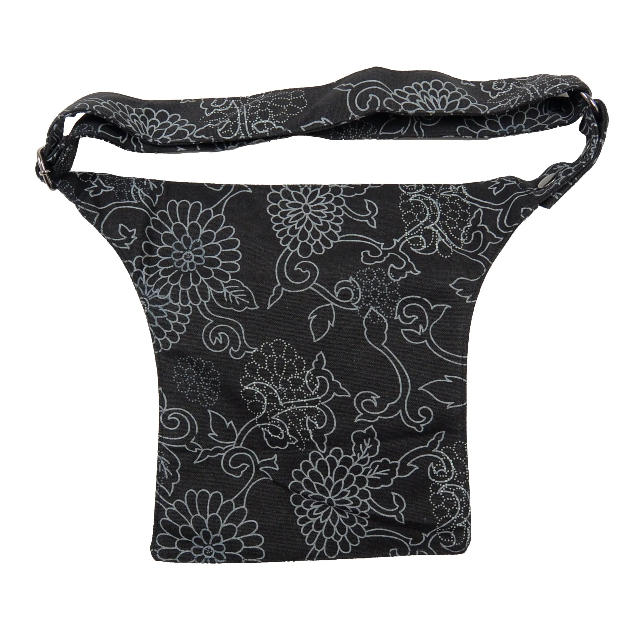 Leckerli-Tube Gassi-Tasche Stoff Black Flowers Nijens Lefkada 23