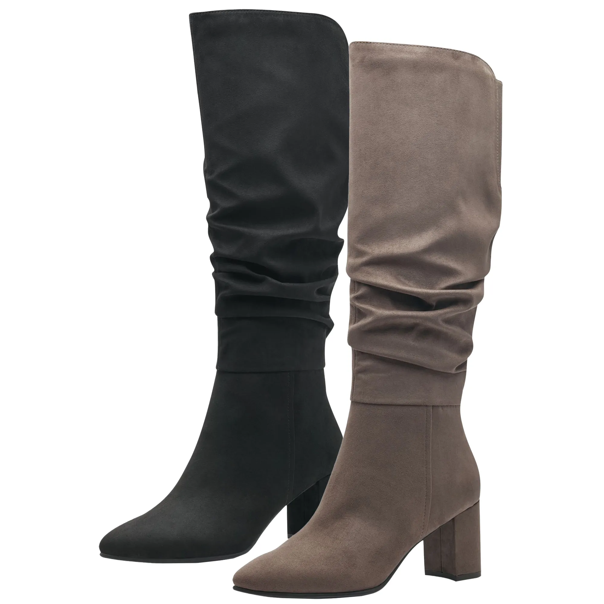 MARCO TOZZI Damen Stiefel geraffter Schaft Blockabsatz