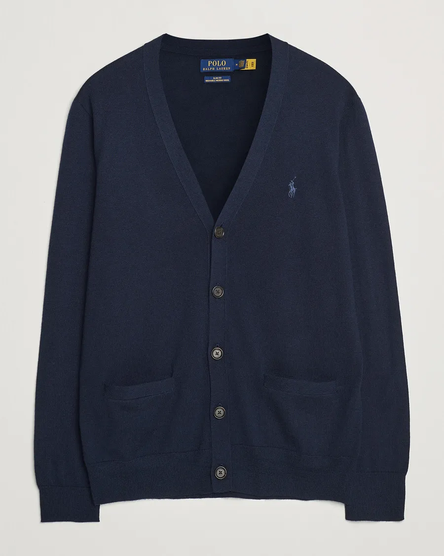 Merino Knitted Cardigan Hunter Navy