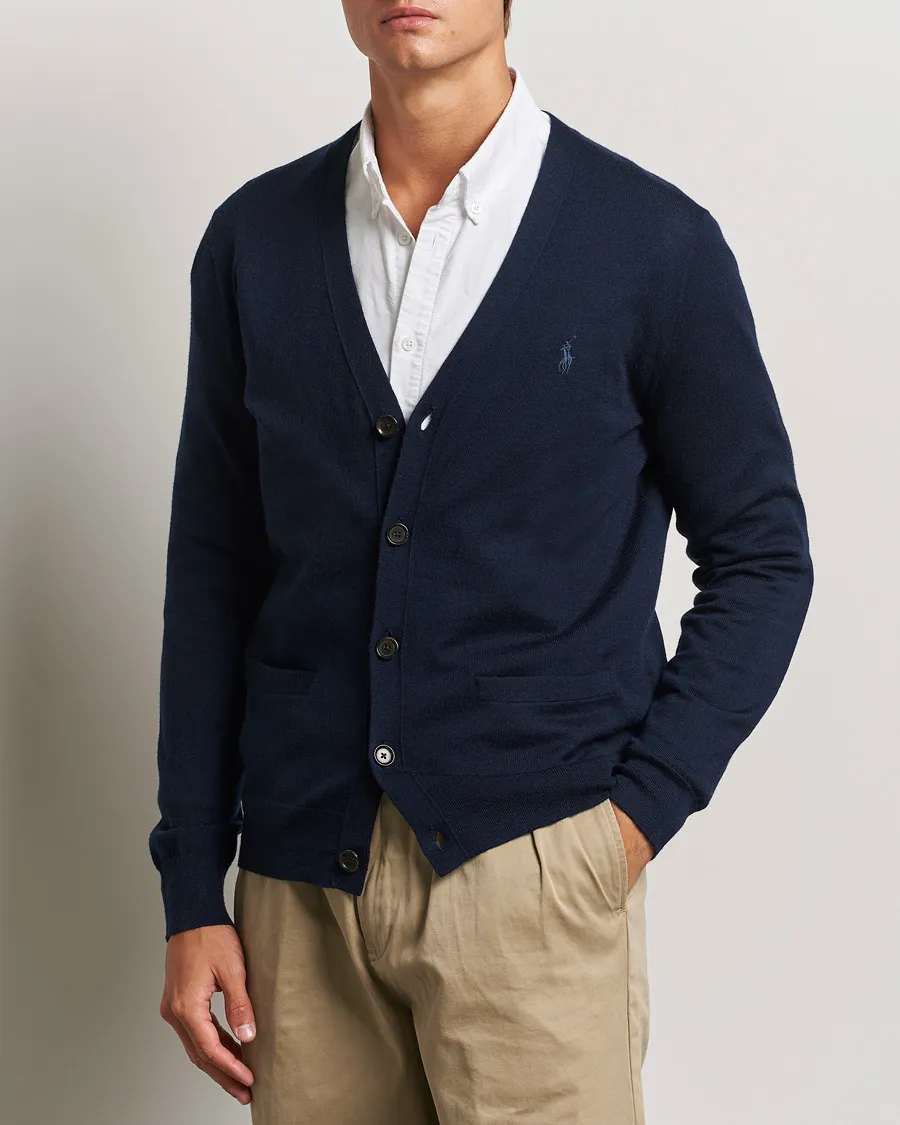 Merino Knitted Cardigan Hunter Navy