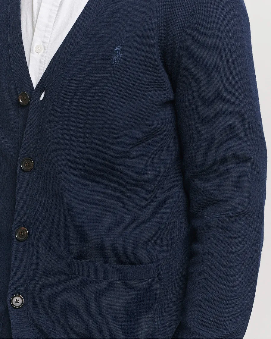 Merino Knitted Cardigan Hunter Navy