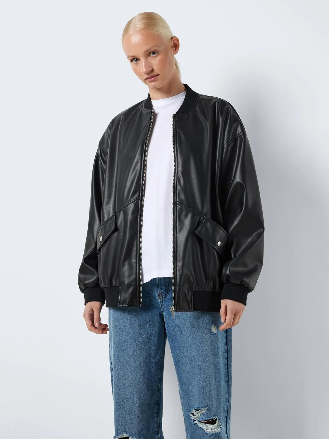 NMRONJA OVERSIZE PU BOMBER JACKET NOOS