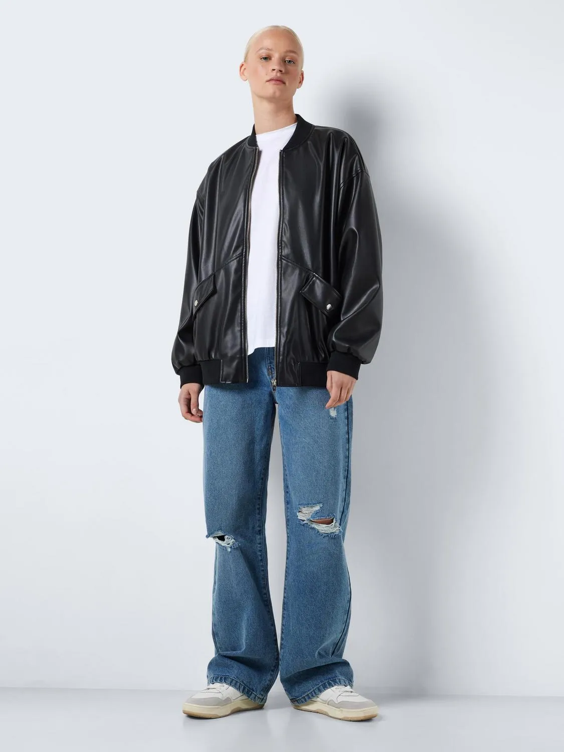 NMRONJA OVERSIZE PU BOMBER JACKET NOOS