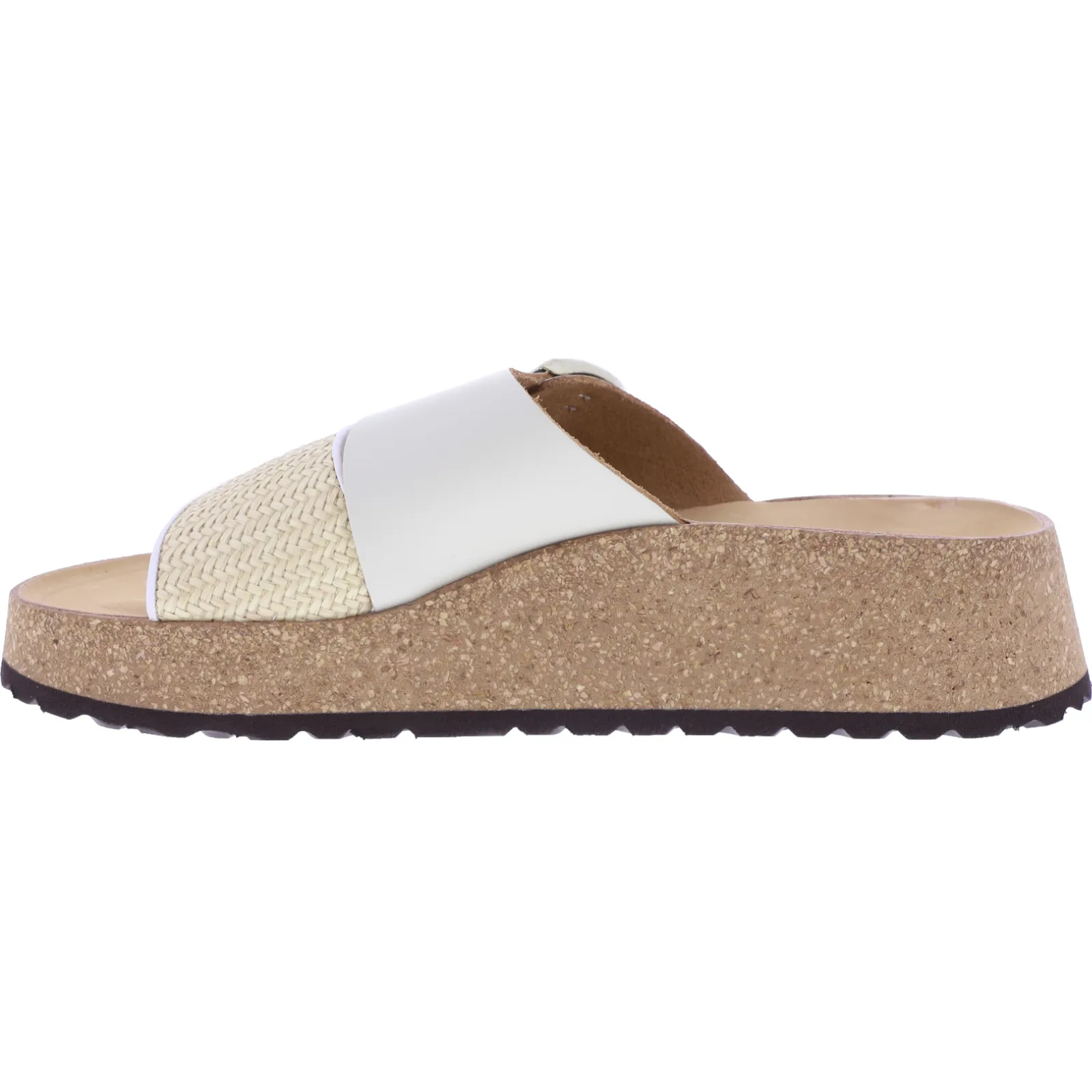 Papillio | Almina Raffia | Natural/White | Leder-Bast | 1026950 | Damen Keilabsatz-Sandalen