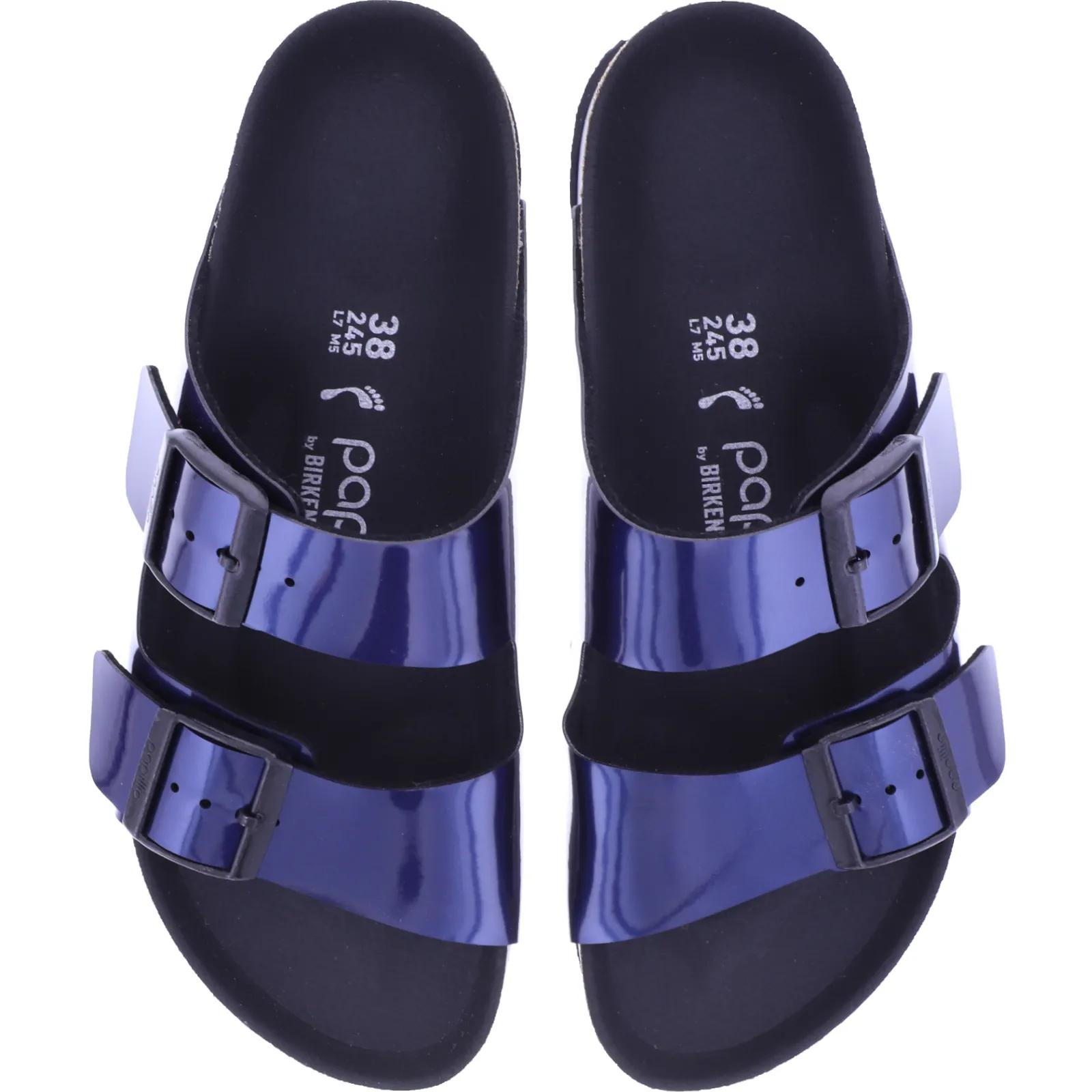 Papillio | Arizona Platform | Dark Blue Lack | Birko-Flor | 1028387 | Damen Plateau-Sandalen