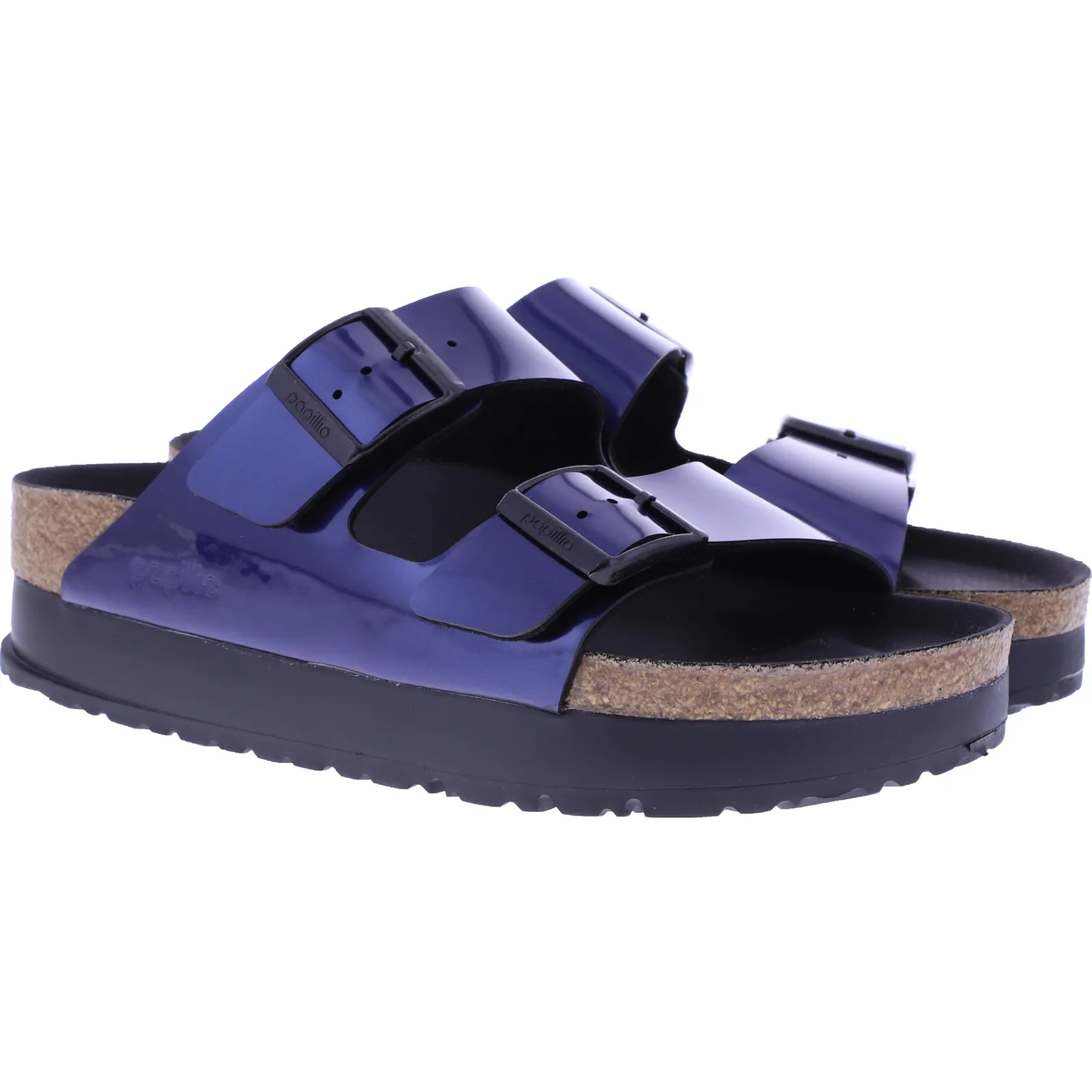 Papillio | Arizona Platform | Dark Blue Lack | Birko-Flor | 1028387 | Damen Plateau-Sandalen