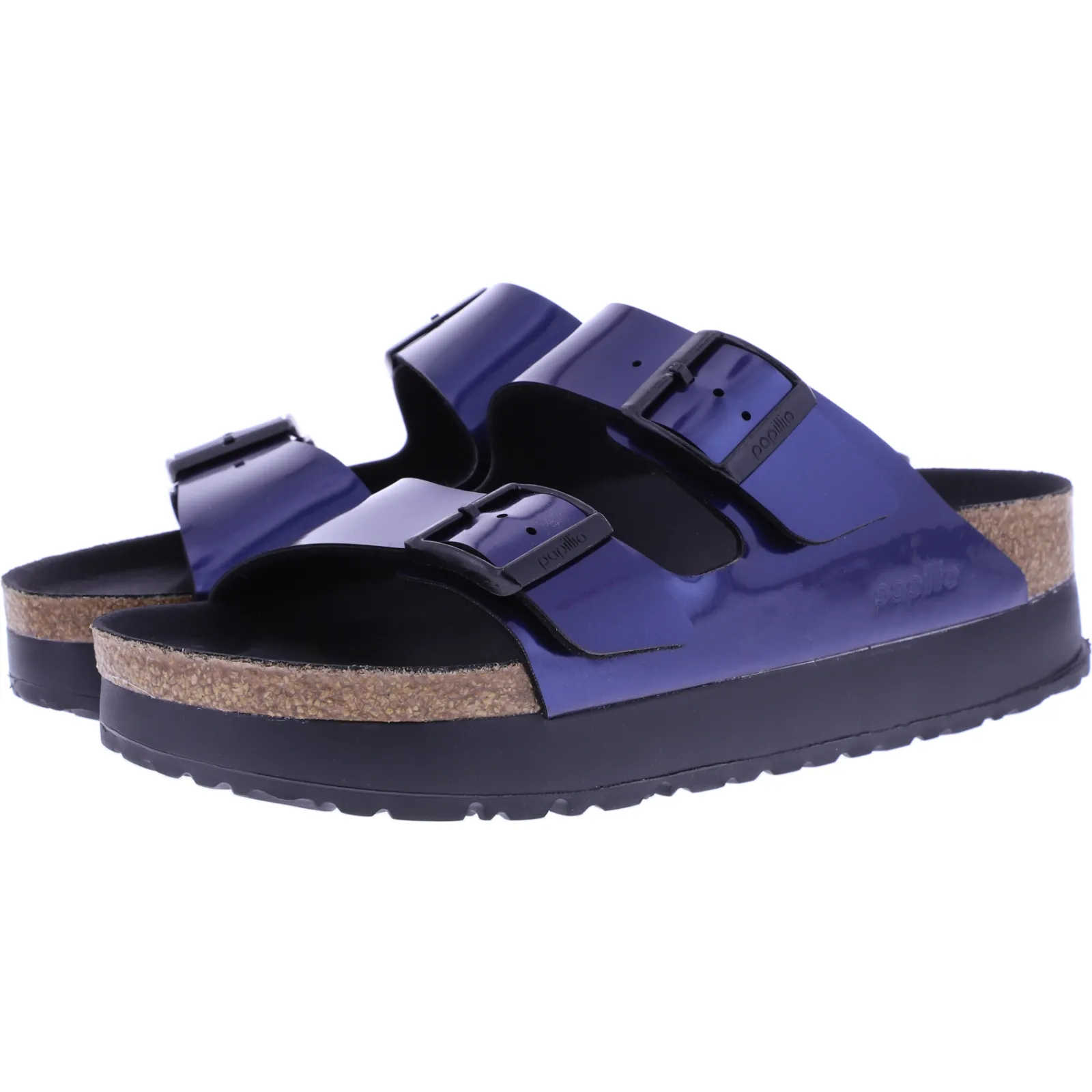 Papillio | Arizona Platform | Dark Blue Lack | Birko-Flor | 1028387 | Damen Plateau-Sandalen