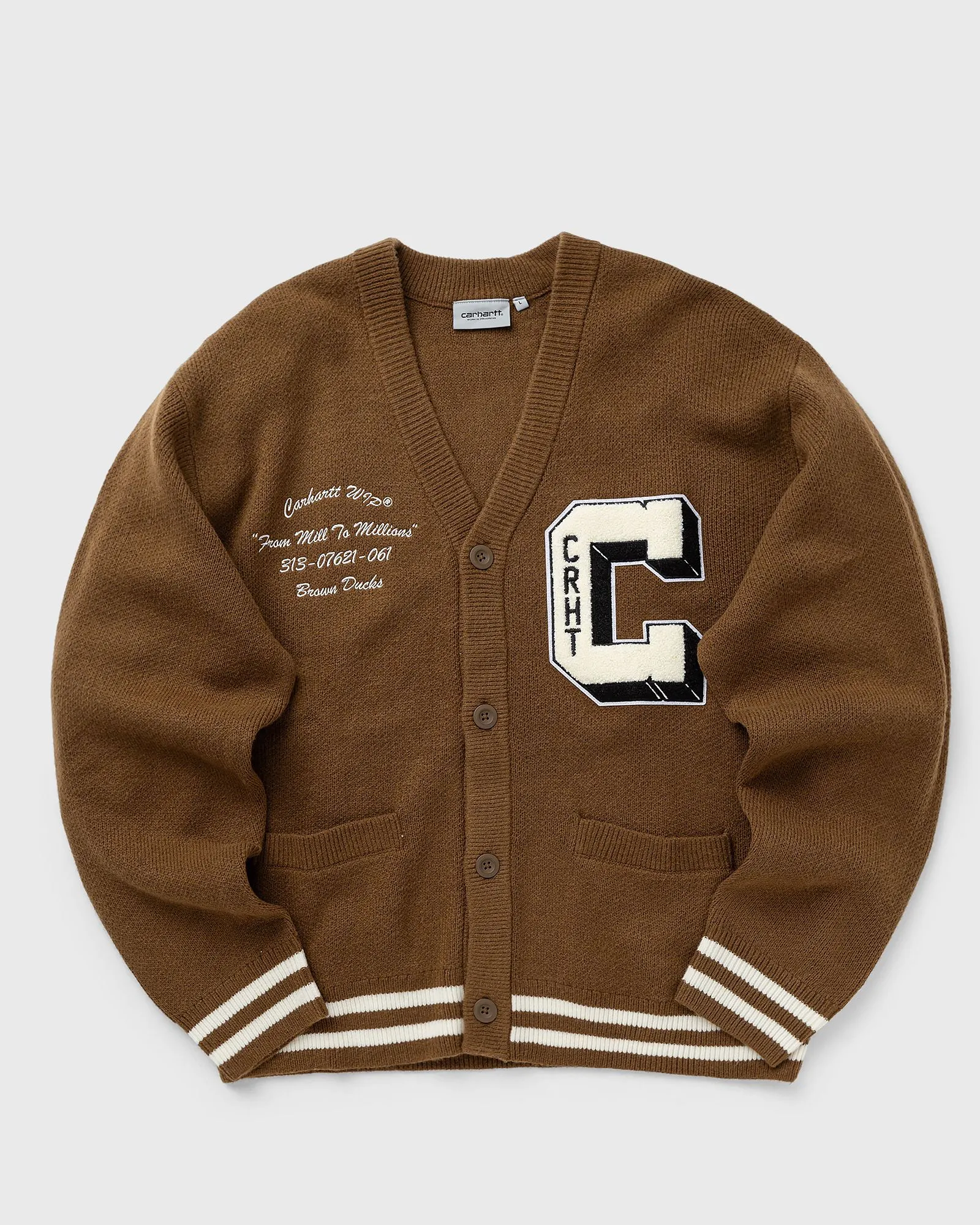 Pullover Carhartt WIP Brown Ducks Cardigan I033862-1X4.XX