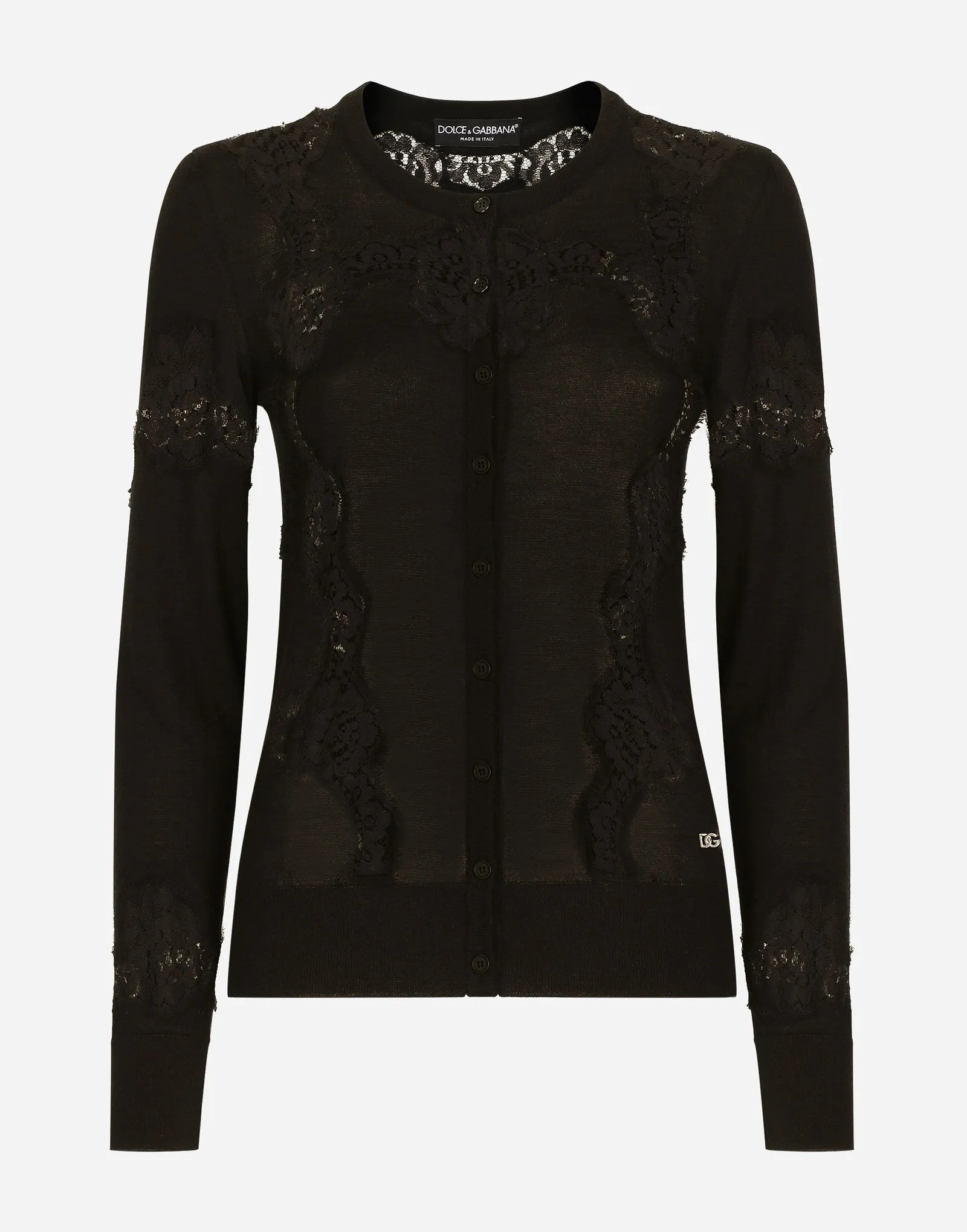 Pullover Dolce & Gabbana Lace-Trimmed Button-Up Cardigan FXV05TJEMO7N0000