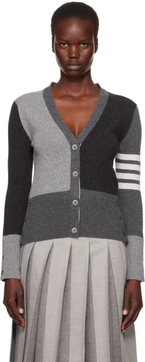 Pullover Thom Browne Funmix 4-Bar V-Neck Cardigan FKC001F-00011