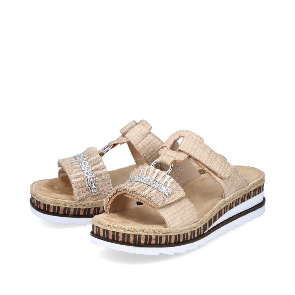 Rieker Damen Pantoletten cremebeige | V79K8-60