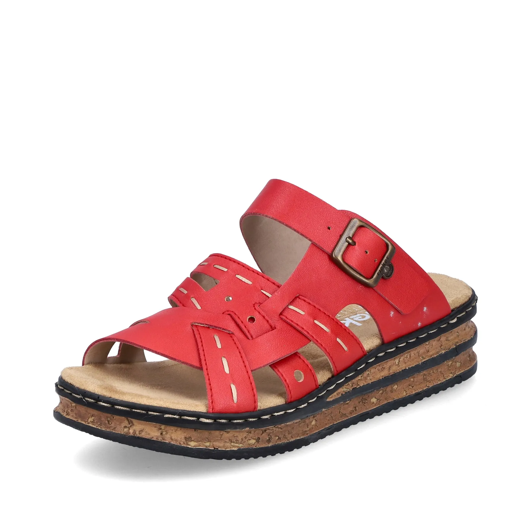 Rieker Damen Pantoletten feuerrot | 62976-33