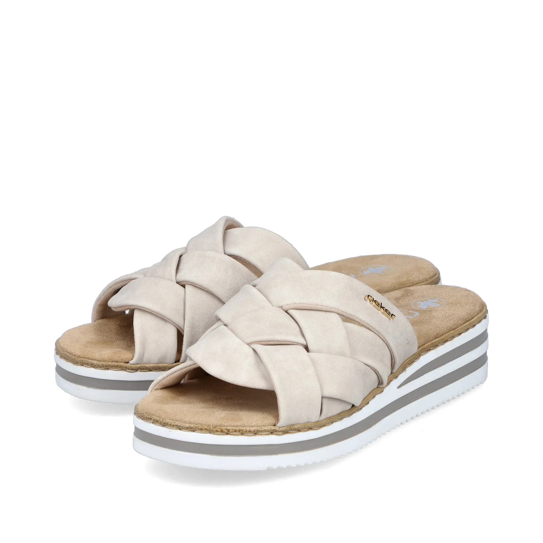 Rieker Damen Pantoletten hellbeige | V0208-60