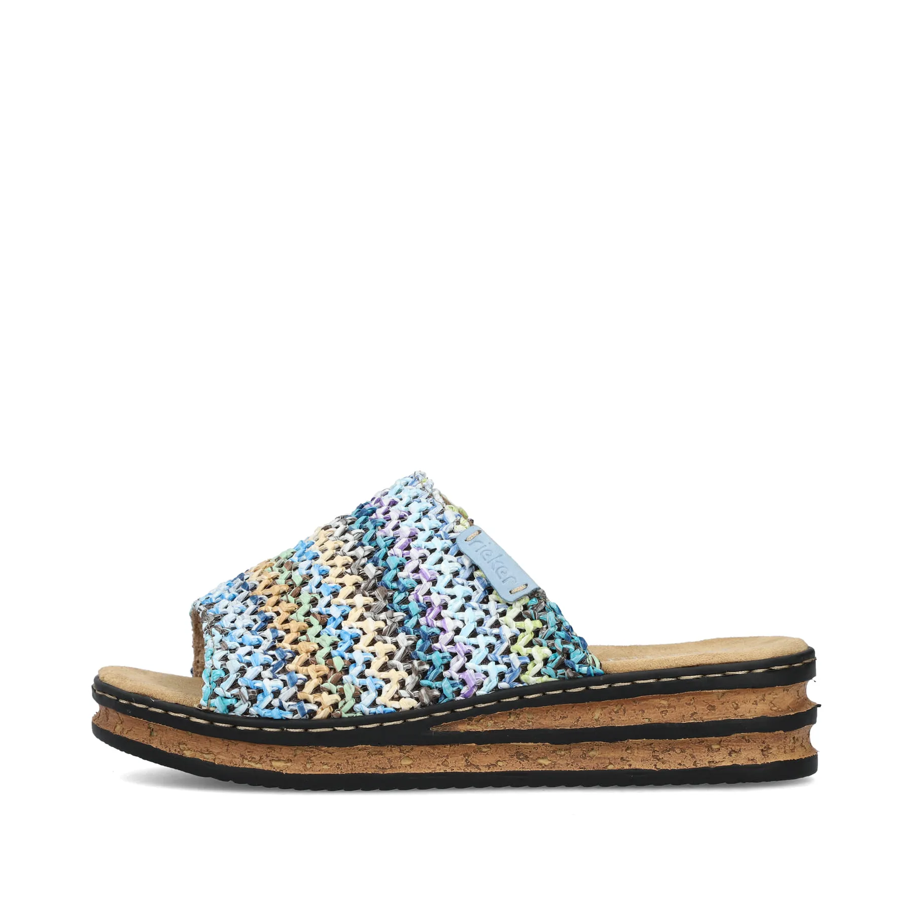 Rieker Damen Pantoletten multi-himmelblau | 62968-90