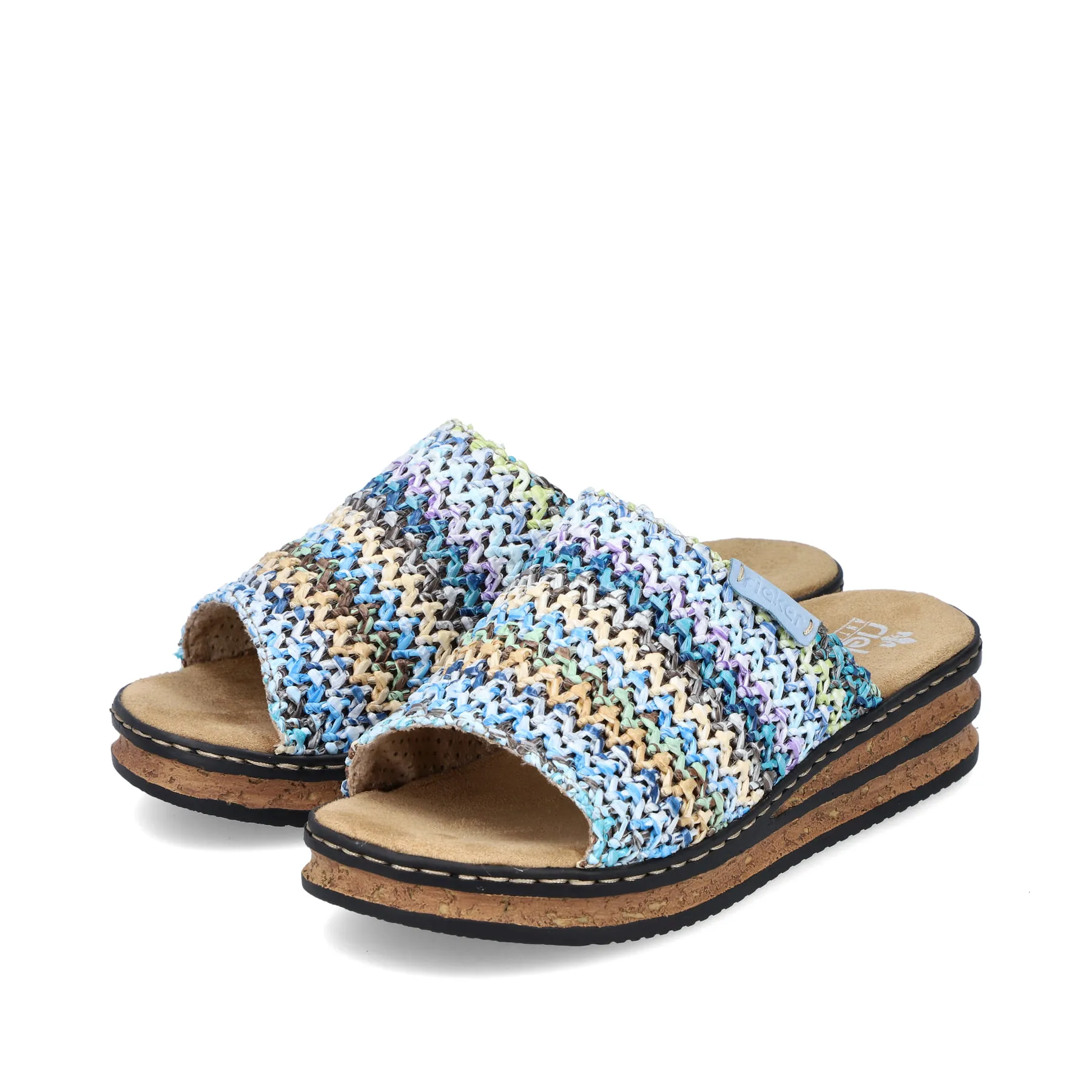 Rieker Damen Pantoletten multi-himmelblau | 62968-90