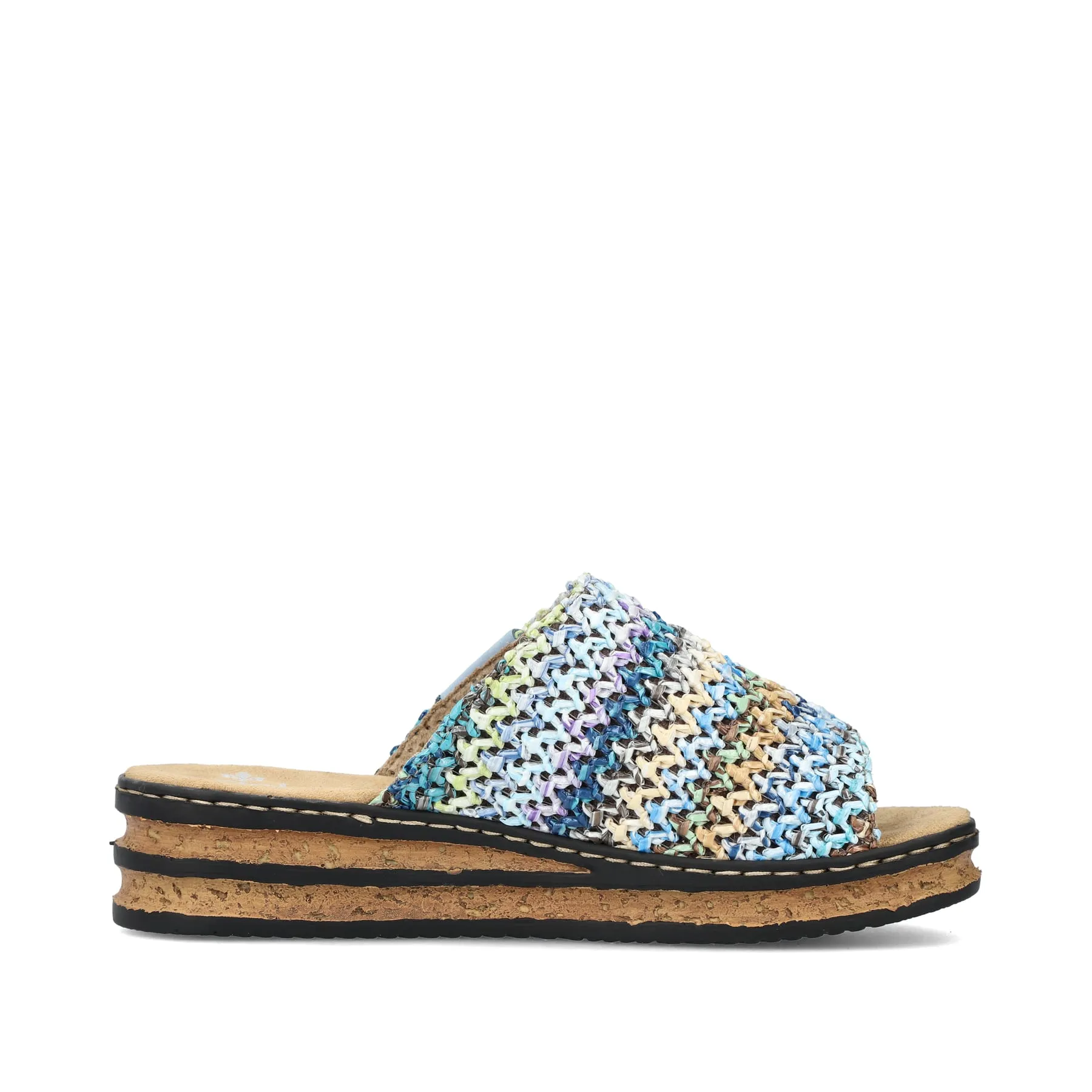 Rieker Damen Pantoletten multi-himmelblau | 62968-90