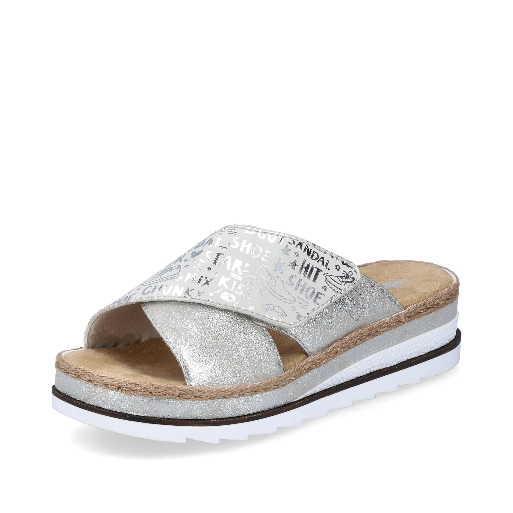 Rieker Damen Pantoletten silber-metallic | V7979-80