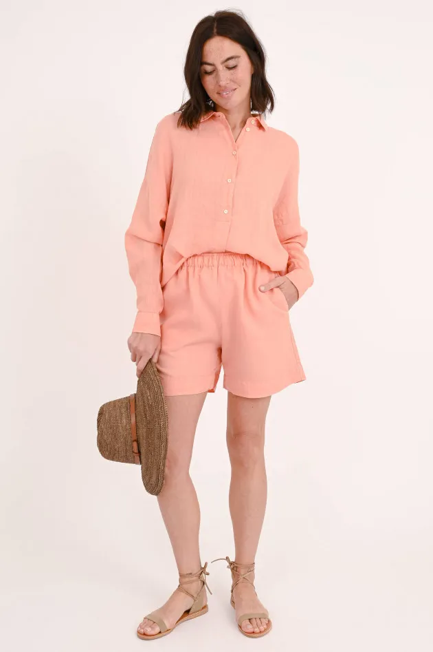 Shorts BELLE aus Leinen-Mix in Peach