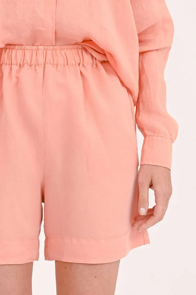 Shorts BELLE aus Leinen-Mix in Peach