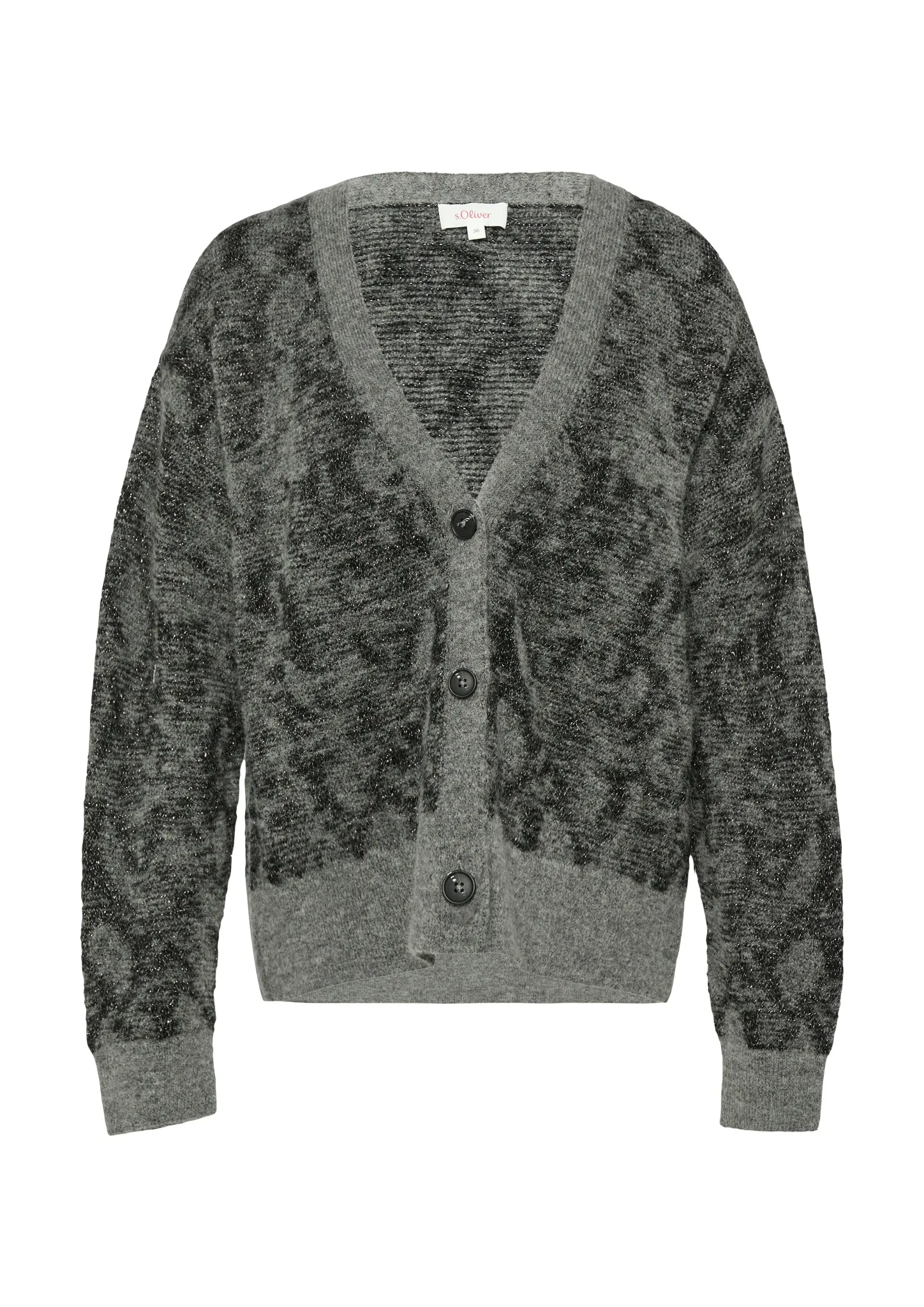 S.OLIVER Gemusterter Cardigan mit Glitzergarn 10776576