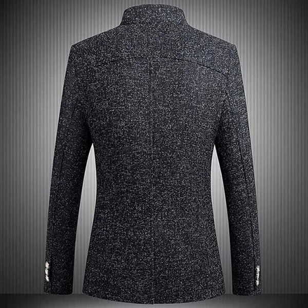 Stylische Herren Slim-Fit 6-Knopf-Sakko Blazer mit Stehkragen