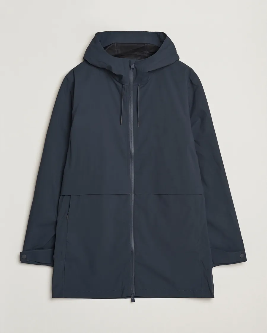 Suva Hooded Waterproof Long Jacket Navy